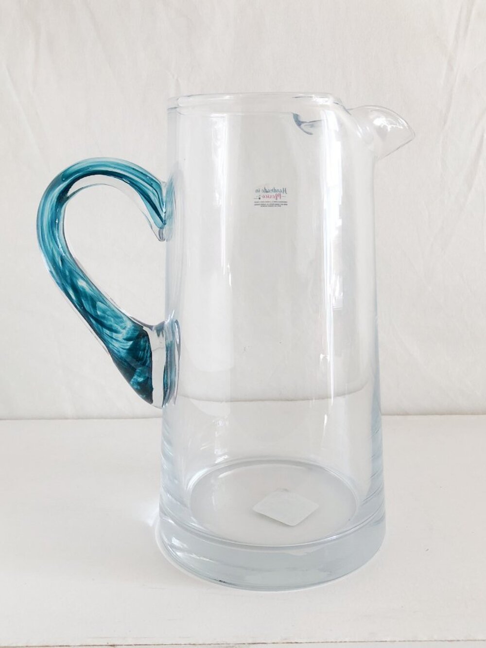 Libbey Cabos Blue Handmade Glass Iced Tea Water Pitcher